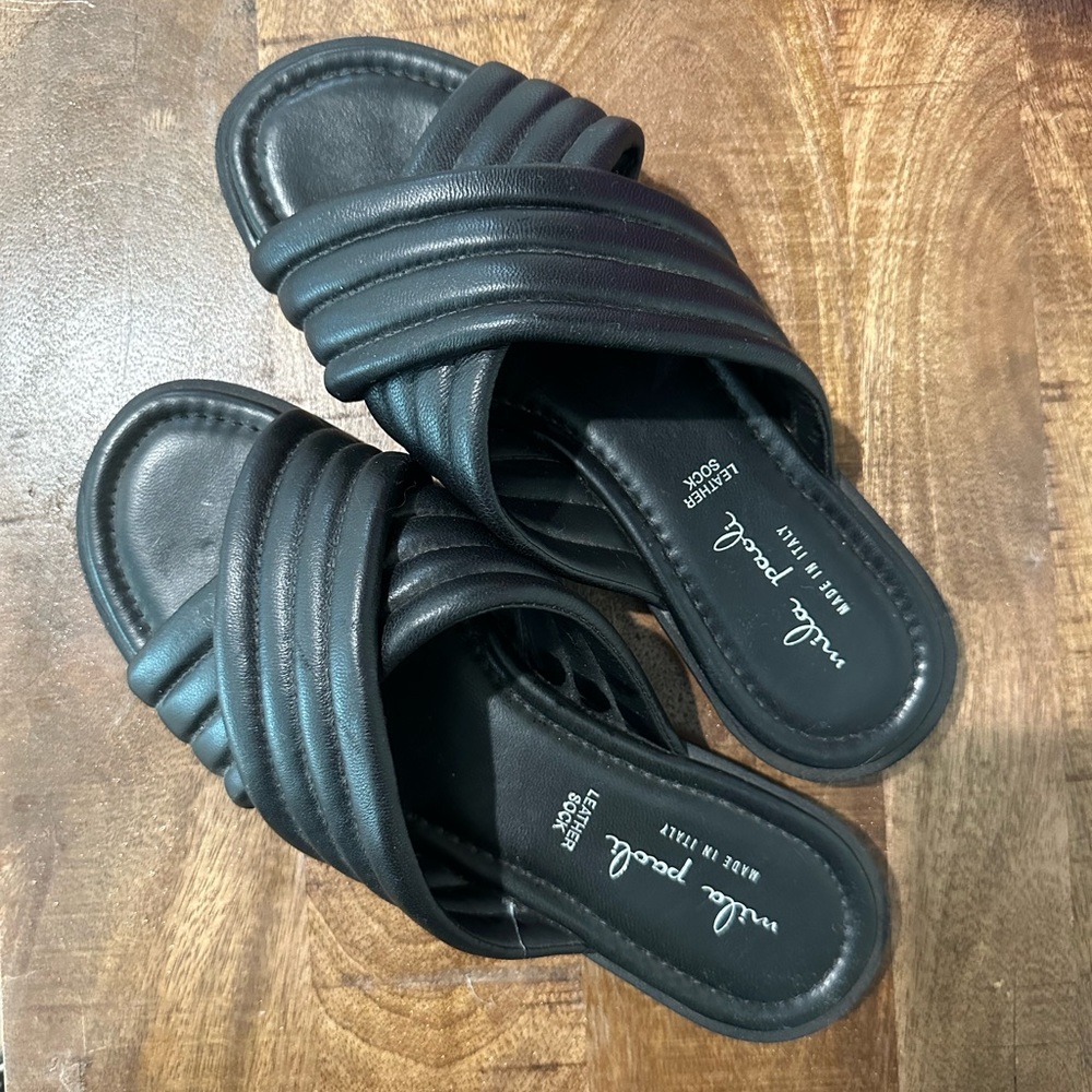 Italian leather slides